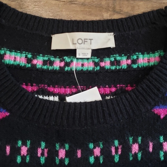 NWT LOFT Geometric Design Sweater Size Small - Picture 3 of 7